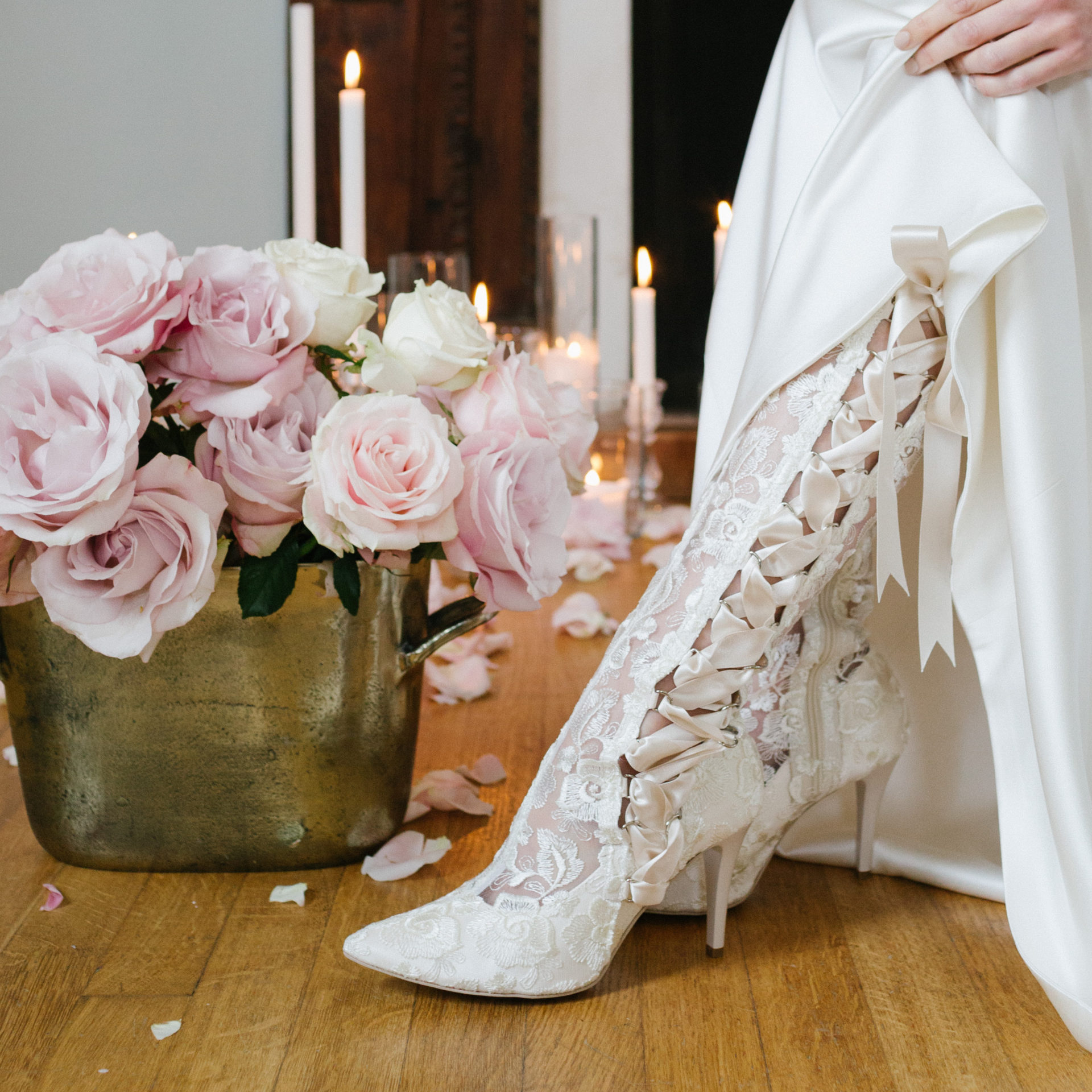 Classic Ivory Lace Wedding Boots and Shoes - House of Elliot