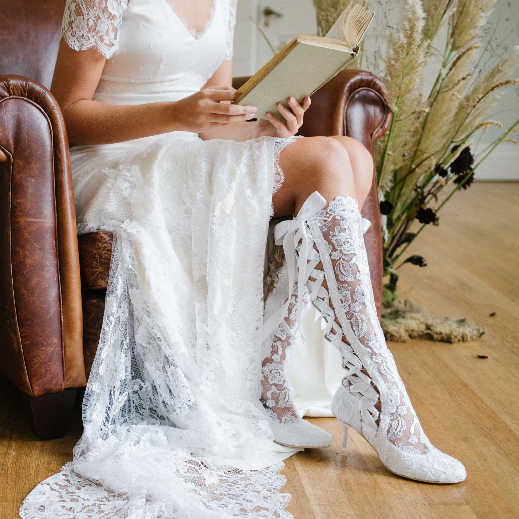 wedding dress boots