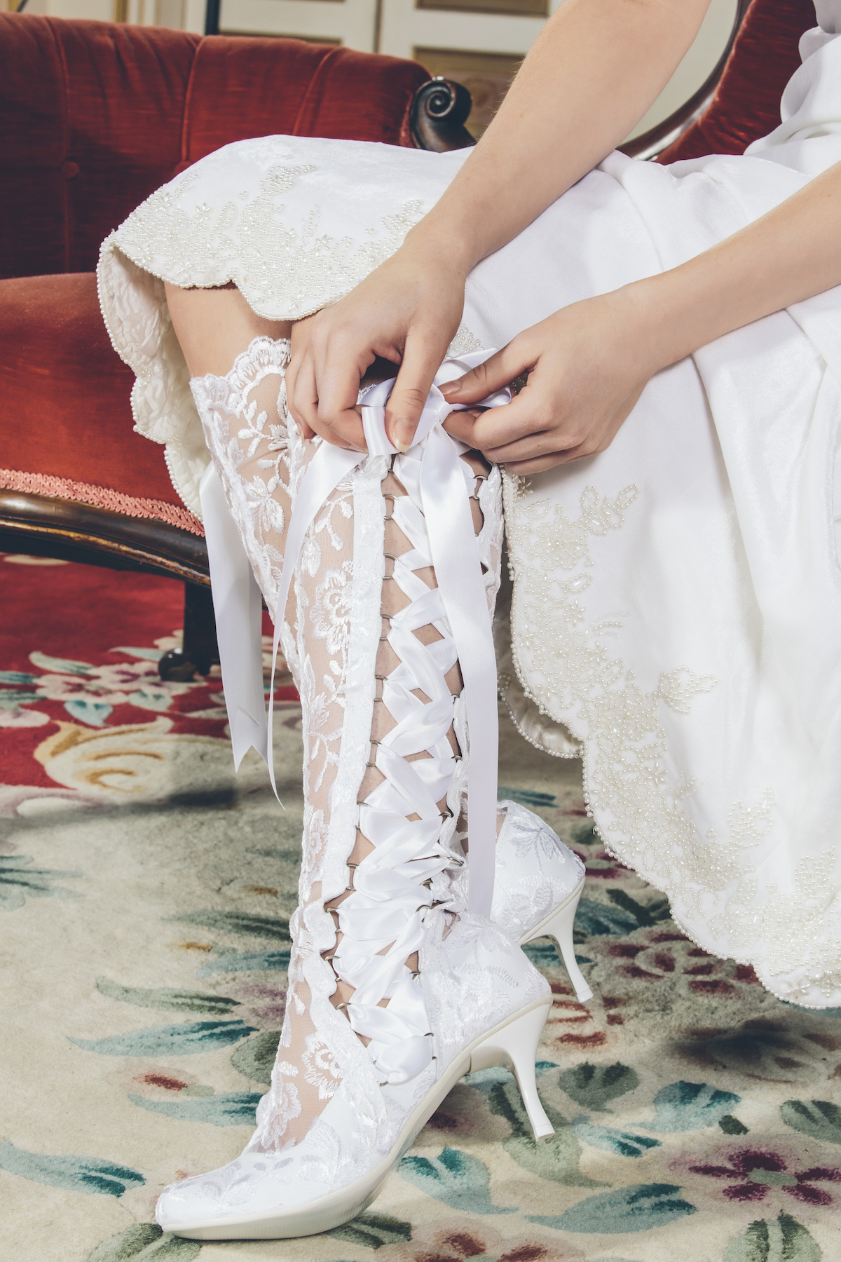 Vintage Lace Wedding Boots and Shoes - House of Elliot