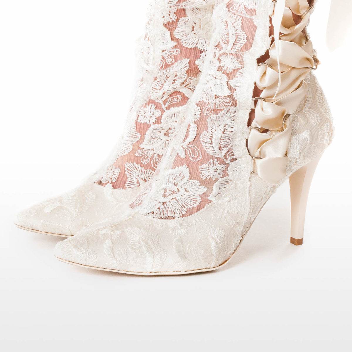 Classic Ivory Lace Wedding Boots and Shoes - House of Elliot