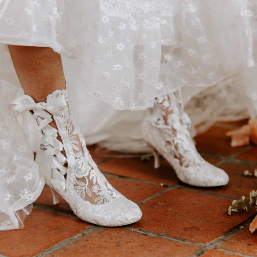 Vintage Lace Ankle Wedding Boots - House of Elliot