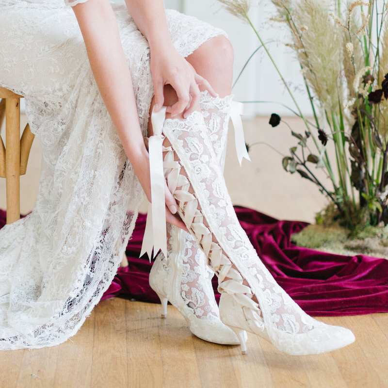 vintage bridal boots