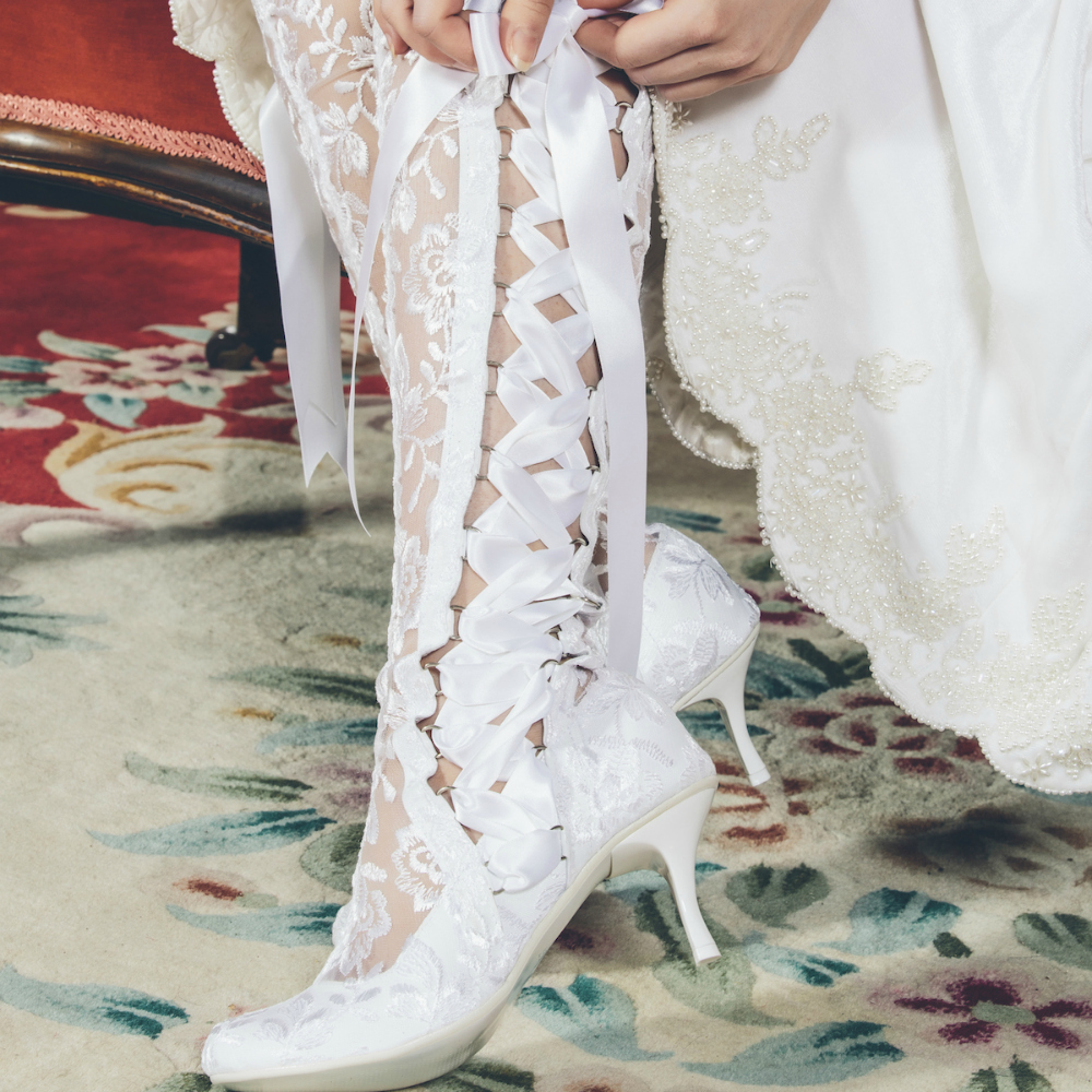 Vintage Lace Wedding Boots And Shoes - House Of Elliot