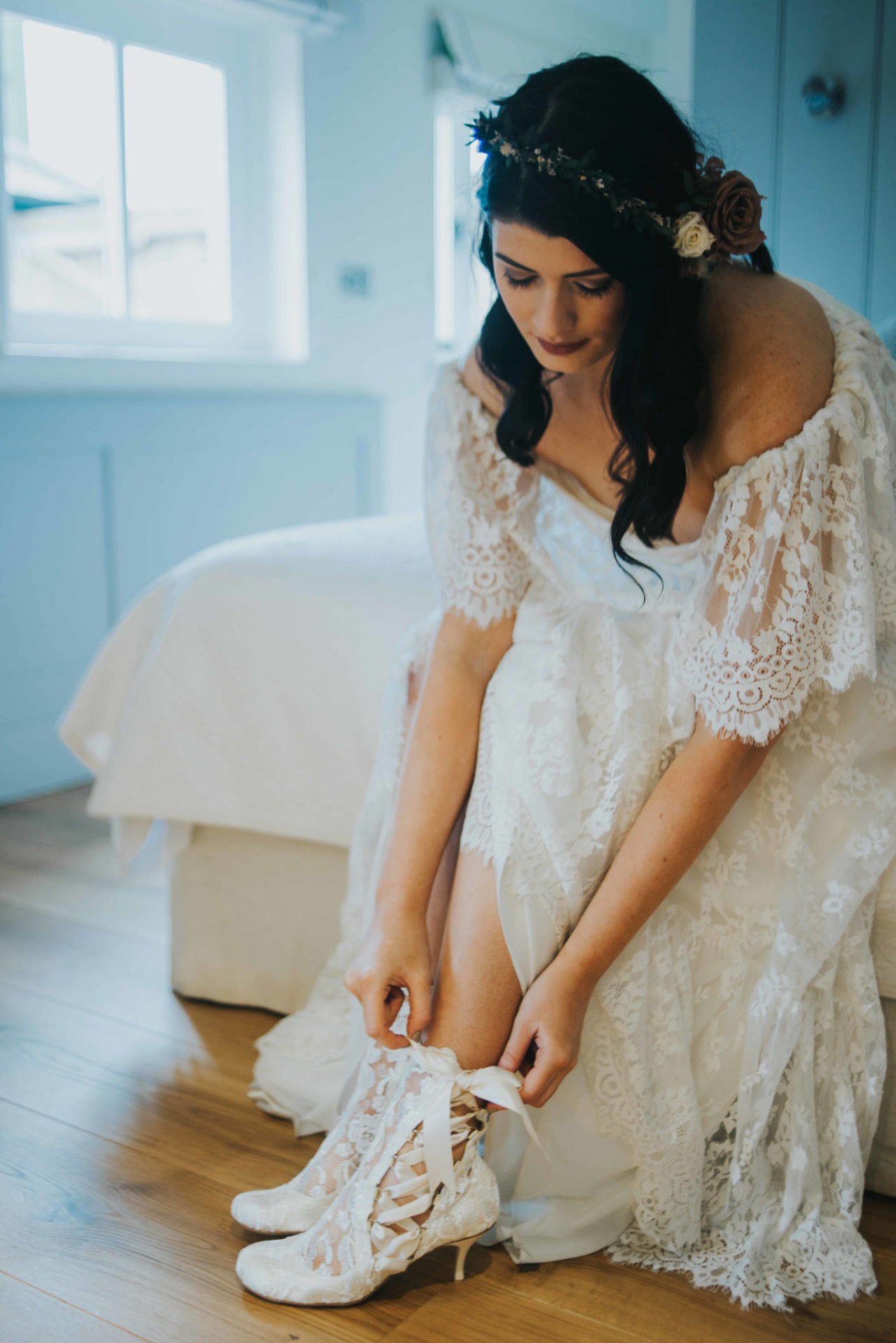 ankle boots with wedding dress