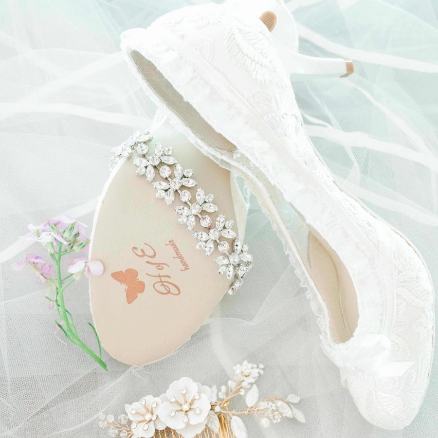 Vintage Ivory Lace Wedding Shoes Low Heel Bridal Shoes House Of Elliot