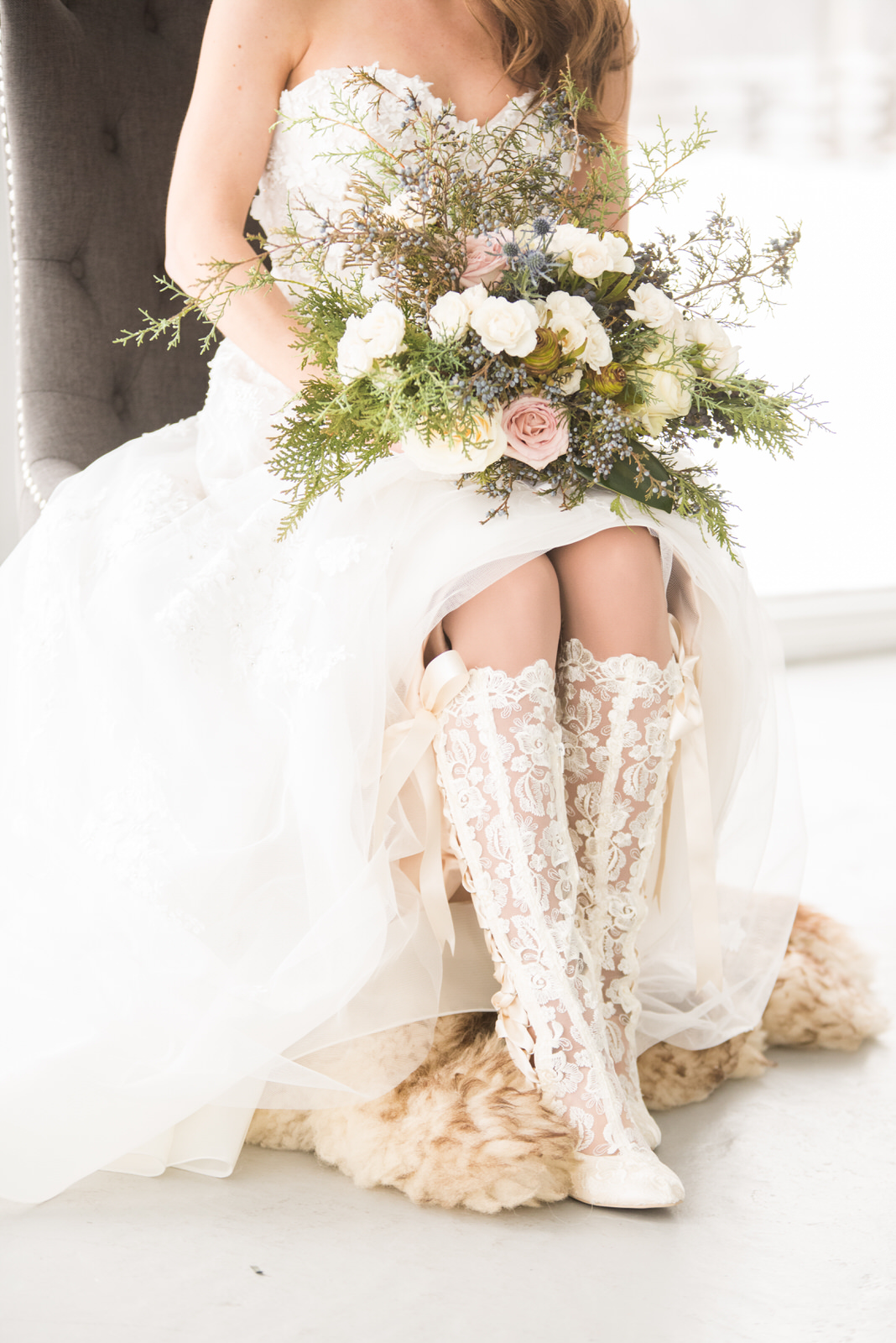 winter wedding boots bridal